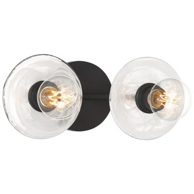 George Kovacs Vapors 2-light Black Vanity With Clear Alabaster Glass Shade