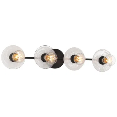 George Kovacs Vapors 4-light Black Vanity With White Alabaster Glass Shade