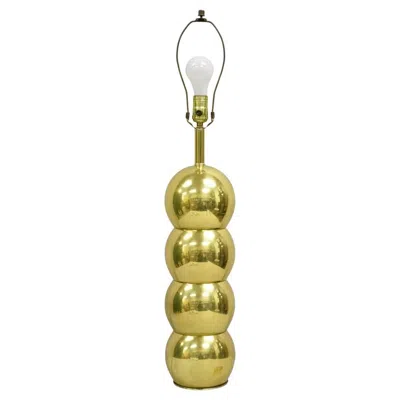 Pre-owned George Kovacs Vintage  Mid Century Modern Brass Stacked Ball Table Lamp In Brown