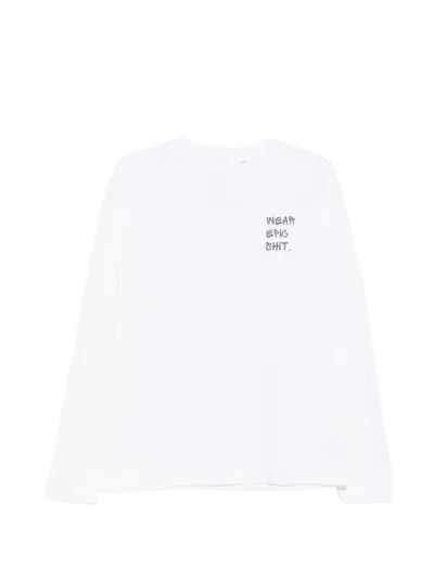 George Logo-print Long-sleeve T-shirt In White