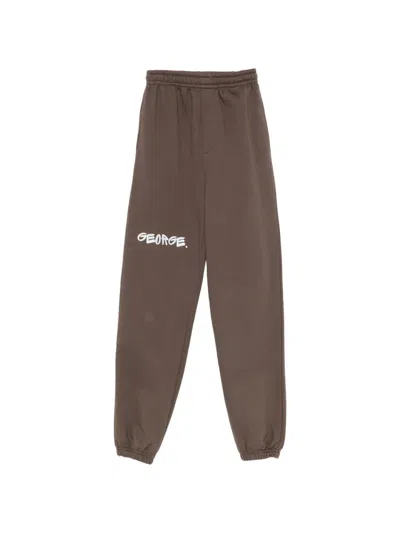 George Logo-print Track Pants In Brown