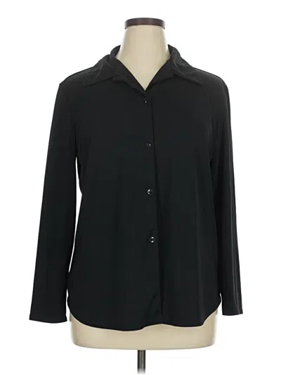 Pre-owned George Long Sleeve Blouse In Black