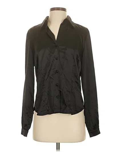 Pre-owned George Long Sleeve Blouse In Black