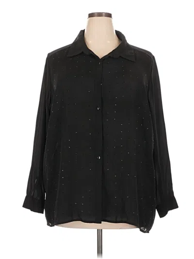 Pre-owned George Long Sleeve Blouse In Black