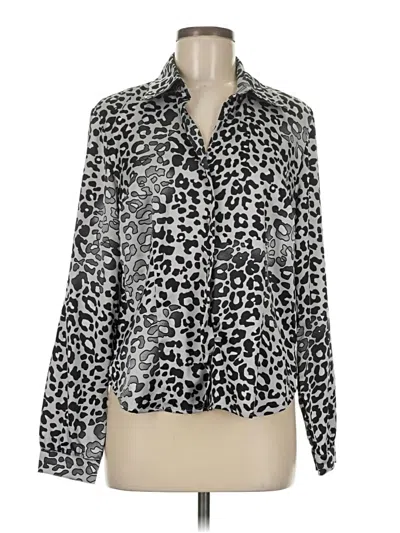 Pre-owned George Long Sleeve Blouse In Silver