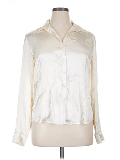 Pre-owned George Long Sleeve Blouse In White