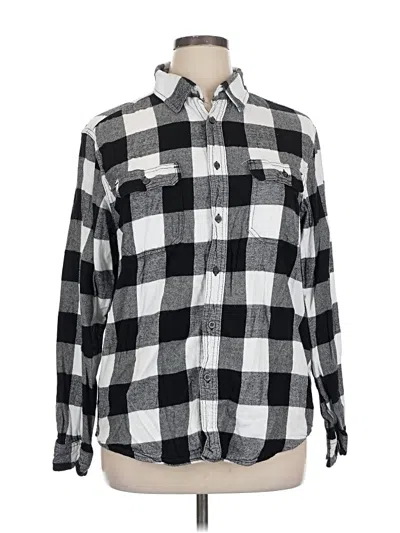 Pre-owned George Long Sleeve Button Down Shirt In Black