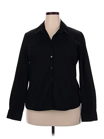 Pre-owned George Long Sleeve Button Down Shirt In Black