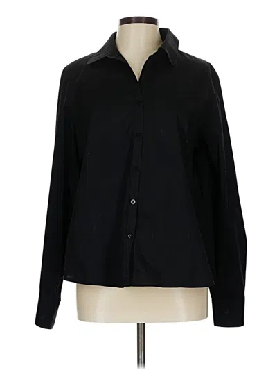 Pre-owned George Long Sleeve Button Down Shirt In Black