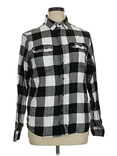 Pre-owned George Long Sleeve Button Down Shirt In Black
