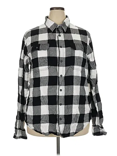 Pre-owned George Long Sleeve Button Down Shirt In Black