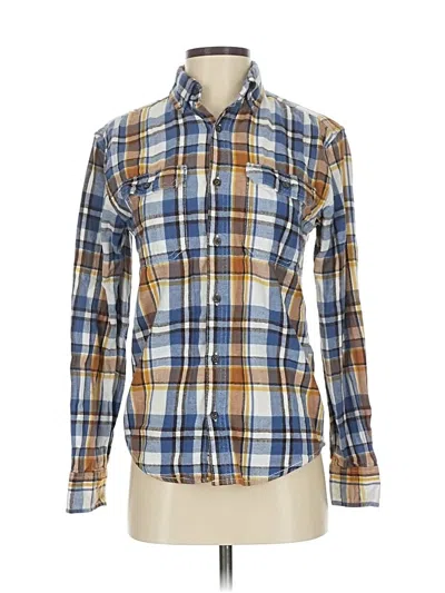 Pre-owned George Long Sleeve Button Down Shirt In Blue