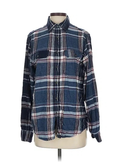 Pre-owned George Long Sleeve Button Down Shirt In Blue