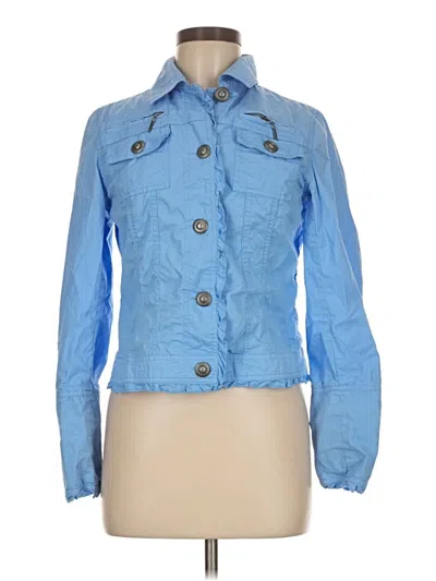 Pre-owned George Long Sleeve Button Down Shirt In Blue