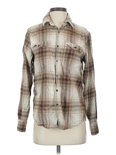 Pre-owned George Long Sleeve Button Down Shirt In Brown