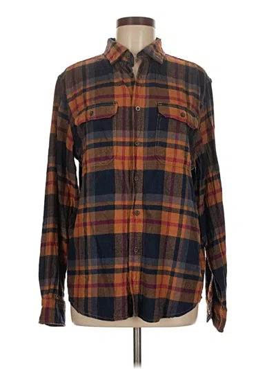 Pre-owned George Long Sleeve Button Down Shirt In Brown