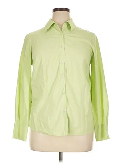 Pre-owned George Long Sleeve Button Down Shirt In Green