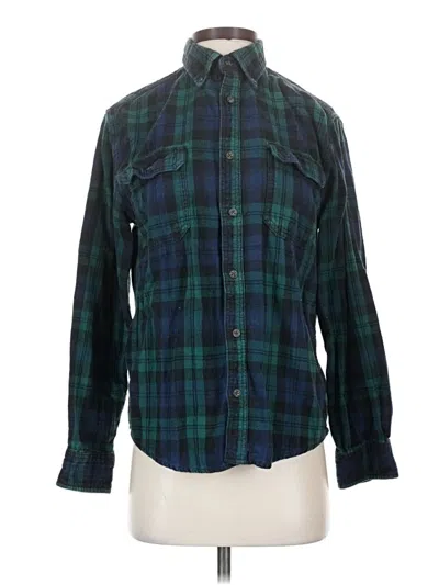 Pre-owned George Long Sleeve Button Down Shirt In Green