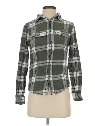 Pre-owned George Long Sleeve Button Down Shirt In Green