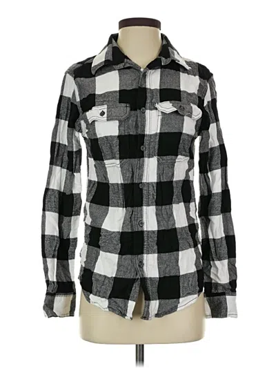 Pre-owned George Long Sleeve Button Down Shirt In Silver