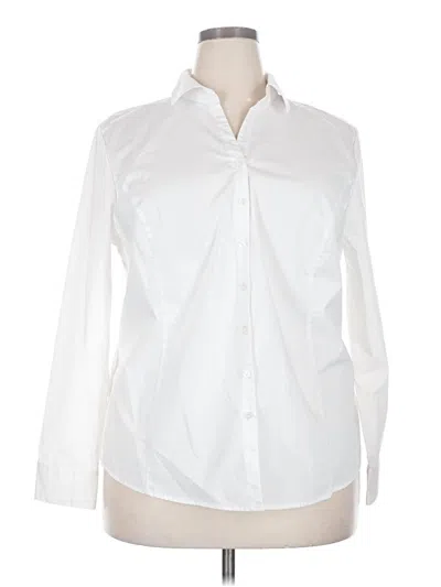 Pre-owned George Long Sleeve Button Down Shirt In White