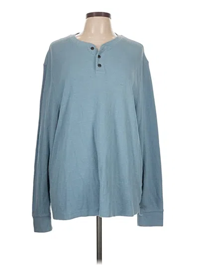 Pre-owned George Long Sleeve Henley Shirt In Blue
