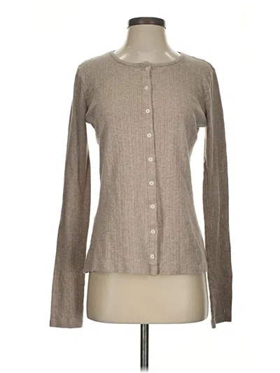 Pre-owned George Long Sleeve Henley Shirt In Brown