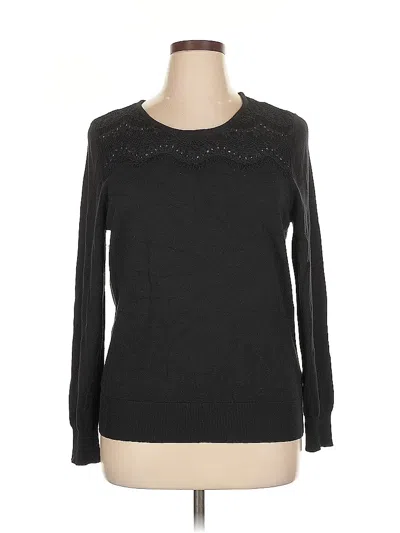 Pre-owned George Long Sleeve Top Black Crew Neck Tops