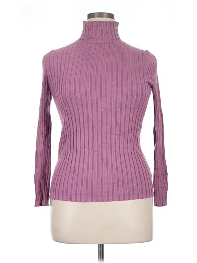 Pre-owned George Long Sleeve Turtleneck In Purple