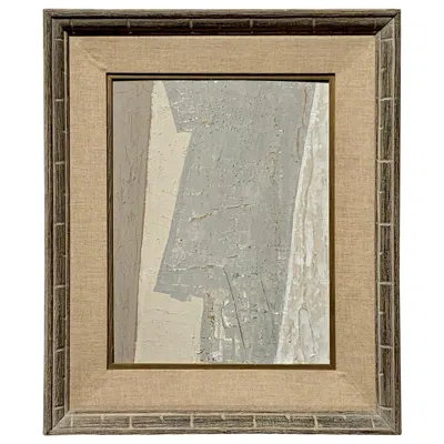 Pre-owned George Machado Contemporary Neutral Color Mixed-media Abstract Vintage Frame By Artist Machado In Brown