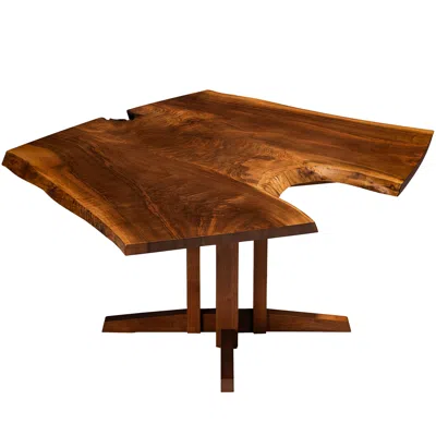 Pre-owned George Nakashima Studio George Nakashima 'cluster Base' Table With Live-edge Top In Brown