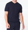 George Patrick Men's Blue Midnight Navy High V-neck Cashmere Sweater In Blue