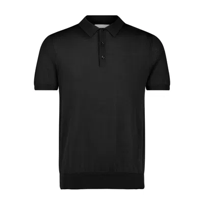 George Patrick Men's Black Cashmere Polo Shirt