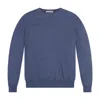 George Patrick Men's Blue / Grey Slate Blue Cashmere Crewneck Sweater In Blue/grey