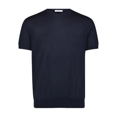 George Patrick Men's Blue Midnight Navy High V-neck Cashmere Sweater
