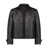 George Patrick Men's Bonded Leather Laser Cut Jacket - Black In Black