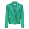 George Patrick Women's Green Sabrina Oversized Biker Blazer In Green