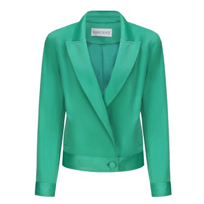 George Patrick Women's Green Sabrina Oversized Biker Blazer