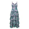 George Patrick Women's Isabella Full-length Ruffle Dress In Pink/green In Multi