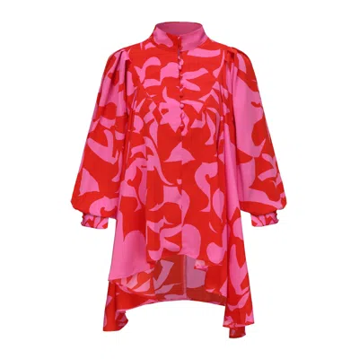 George Patrick Women's Pink / Purple Lucy Long Sleeve Blouse In Pink/purple