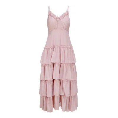 George Patrick Women's Mandy Full-length Ruffle Dress In Pink Blush In Pink/purple