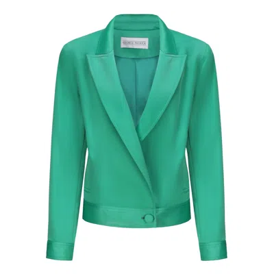 George Patrick Women's Sabrina Oversized Biker Blazer In Green