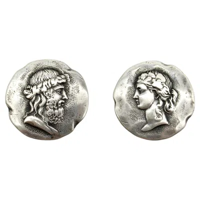 Pre-owned George Shiebler Victorian  Sterling Silver Homeric Cufflinks In Multi