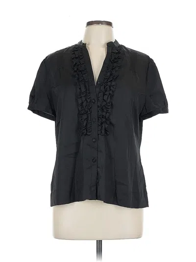 Pre-owned George Short Sleeve Blouse In Black