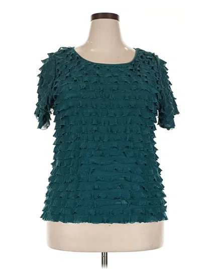 Pre-owned George Short Sleeve Blouse In Blue