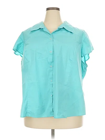 Pre-owned George Short Sleeve Blouse In Blue