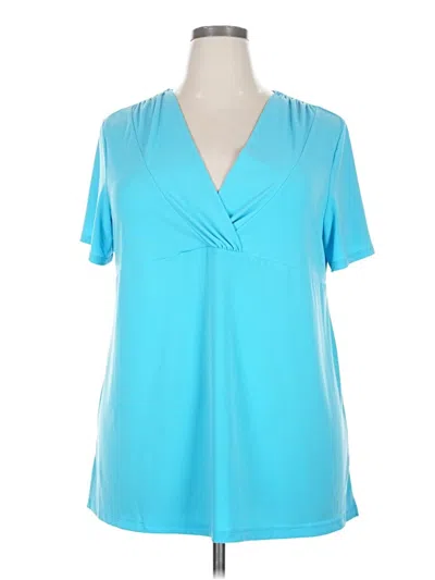 Pre-owned George Short Sleeve Blouse In Blue
