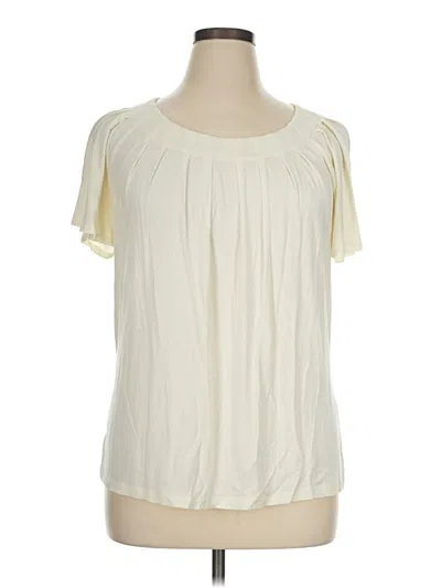 Pre-owned George Short Sleeve Blouse In Ivory