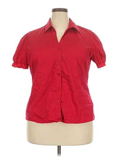 Pre-owned George Short Sleeve Blouse In Red