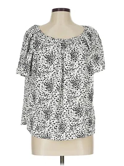 Pre-owned George Short Sleeve Blouse In Silver